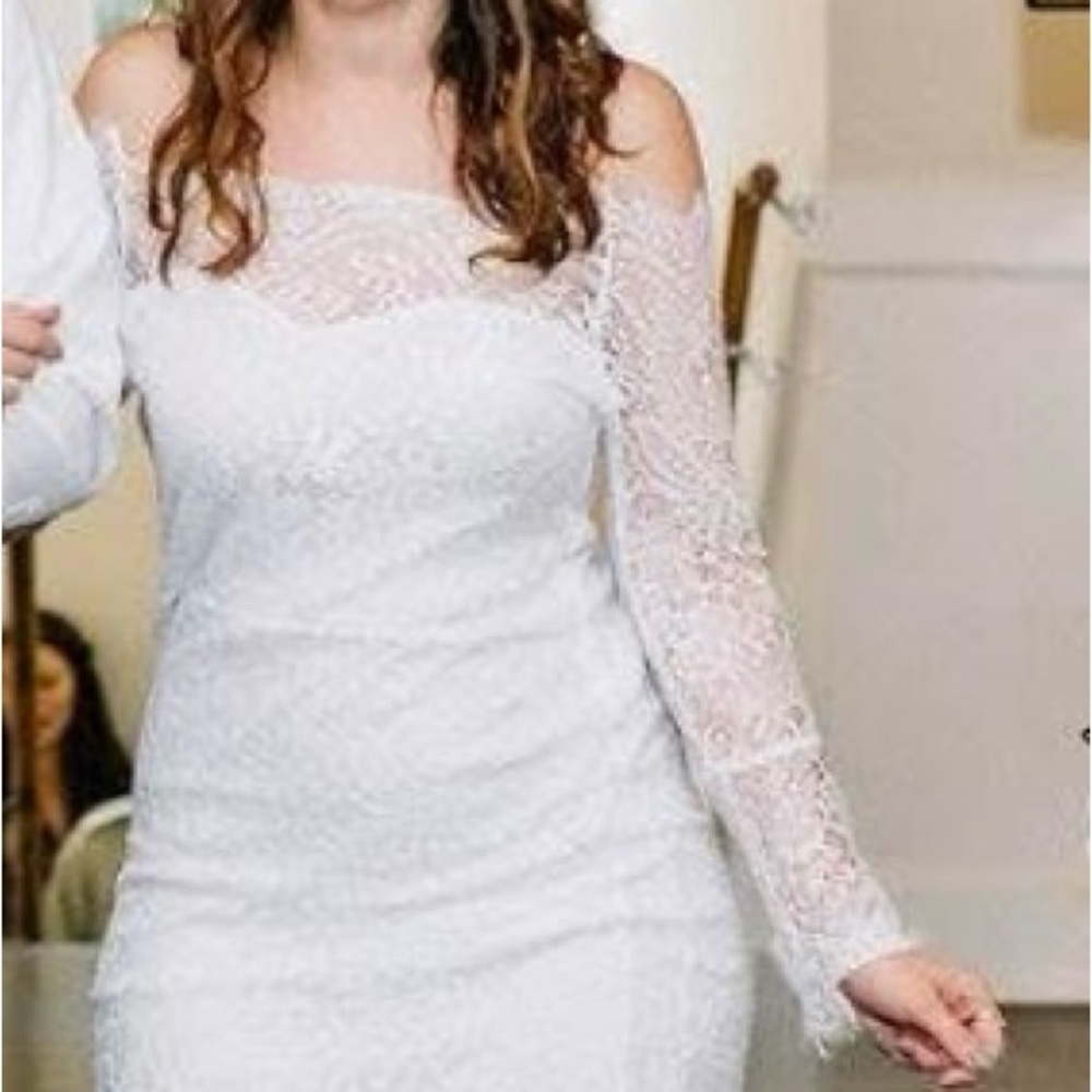 Elegant White Lace Off-Shoulder Dress